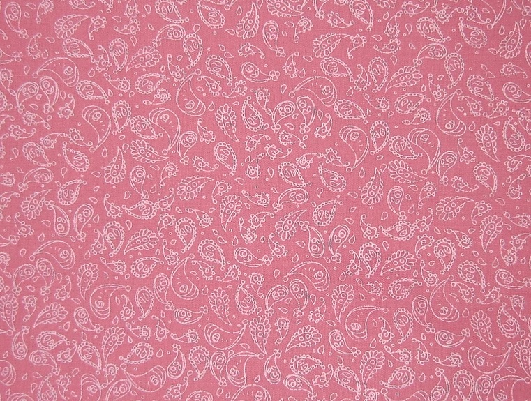 Polyester Cotton Print Paisley Vintage Pink